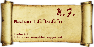 Machan Fábián névjegykártya